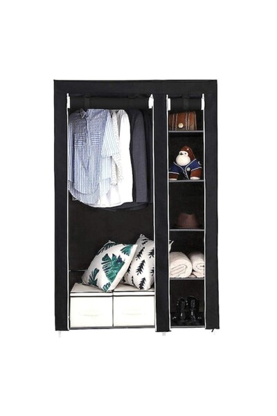 Asos Home Dulap textil portabil pentru haine cu structura metalica, negru