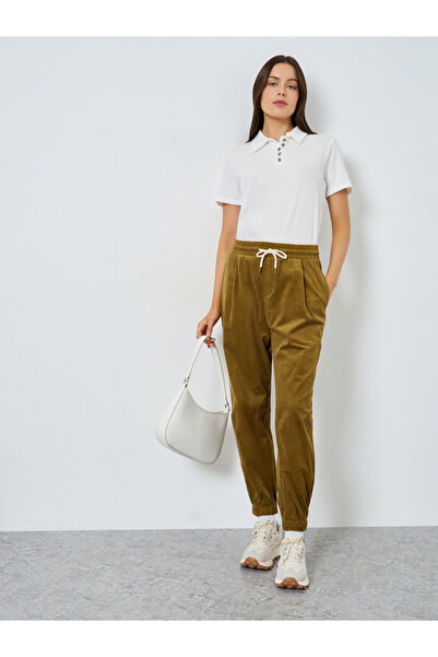 Styli White Ribbed Short Sleeve Polo T-Shirt