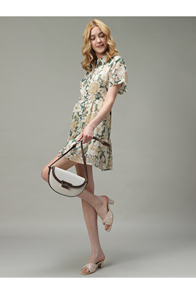 Outzidr By Styli Green Bold Floral Tiered Dress