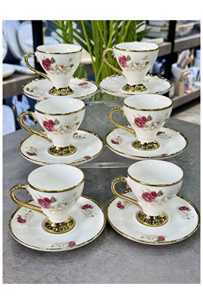 Doğudeko طقم فناجين كليوم من البورسلين الفاخر مكون من 6 قطع