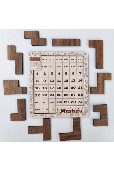 Wifreo Kişiye özel öğrenci, yetişkinlere doğum günü, karne, özel günler için hediye ahşap takvim puzzle