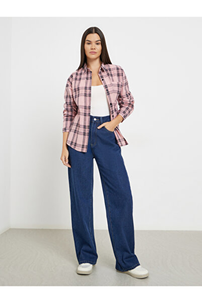 Styli Dark Blue High Rise Wide Leg Jeans