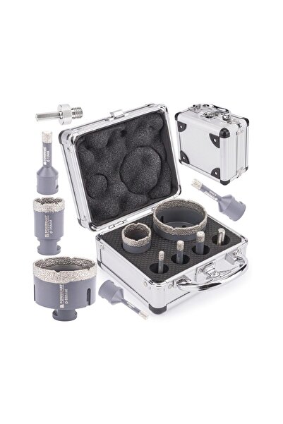 Powermat Set 6 piese freze diamantate si adaptor, M14/HEX,