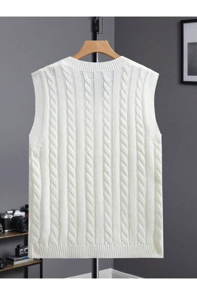 ATE ÖZGÜNEŞ TRİKO TEKSTİL Triko Hair Braided Men's Sweater New Season