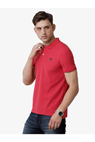 FERVORO By Styli Men Red Plain Cotton Polo
