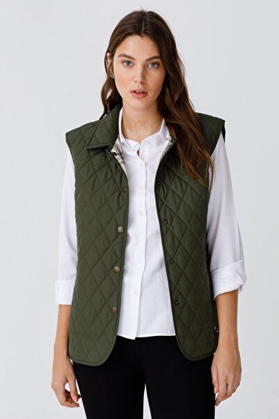 Nazen Giyim Quilted Khaki Women's Vest 21437-2K4
