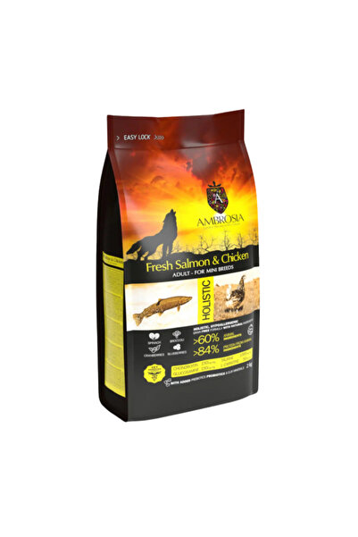 Ambrosia Adult Mini, Salmon & Chicken, Hypoallergenic, Grain-Free, 2 kg