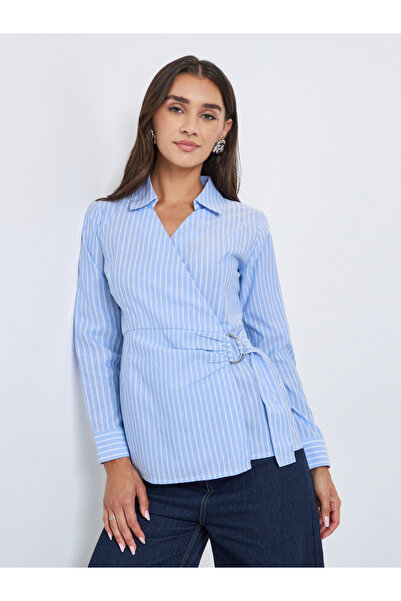 Styli قميص قطني مخطط بأكمام طويلة