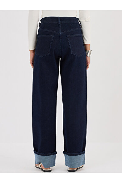 Femmella By Styli Navy Blue Wide Leg Jeans