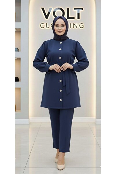 VOLT CLOTHİNG Metal Button Scuba Pants Two-Piece Set