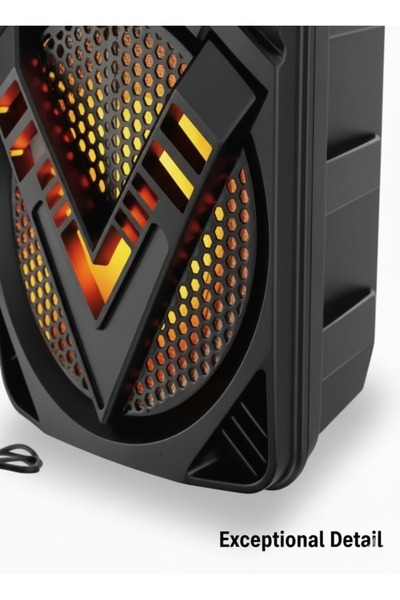 Generic Portable Bluetooth Speaker, 6.5-Inch Wireless Karaoke Speaker With Mic, RGB LED Lights,USB TF AUX FM