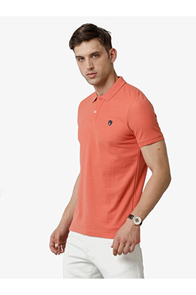 FERVORO By Styli Men Pink Plain Cotton Polo