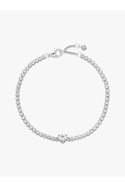 Pandora Bratara tenis stralucitoare cu inimioara Zirconiu din Argint 925 - 18cm