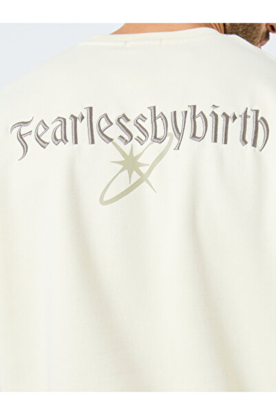 Styli Boxy Fit Back Slogan Embroidered Sweatshirt