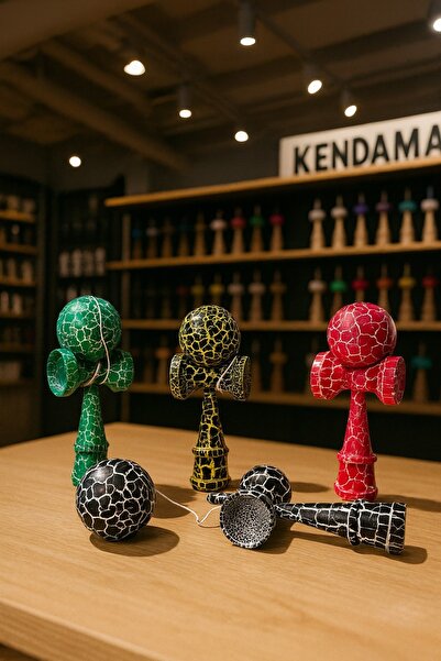 Inovius Kendama cu Design Cracked â€“ Model Profesional, Culori Diverse- DKEN...