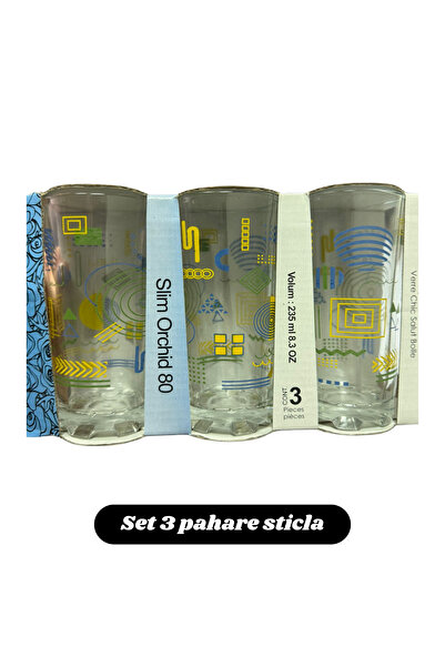 ORCHID Set of 3 glass juice glasses