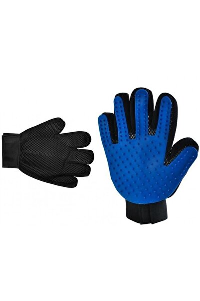 LRTM BT Pet grooming glove with brush, Rubber/Textile, 22.5 x 17.5 cm, Blue