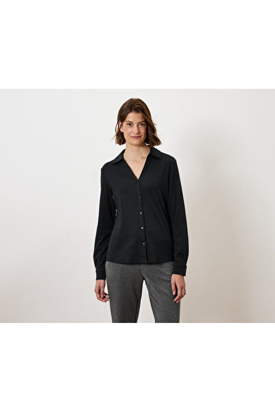 Tchibo Women's Blouse, Long Sleeve, Buttoned, Black