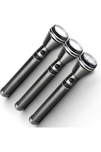 İMPEX Rechargeable LED Flashlight CB 2226 3Pcs 5W 4000mAh 4H Run Time 2000m Range Aluminium Body