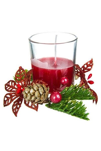 OEM Christmas Candle in Glass, red, 5.5x6.5cm