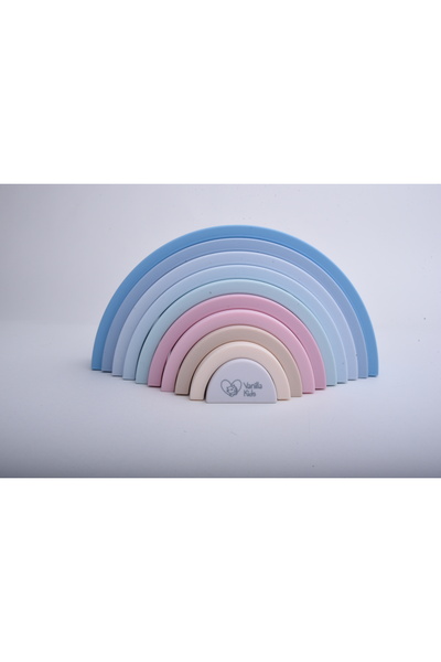 Pitikot Jucarie de Stivuit Pitikot® Curcubeu Din Silicon Non-Toxic, pentru Bebelusi, 10Pcs