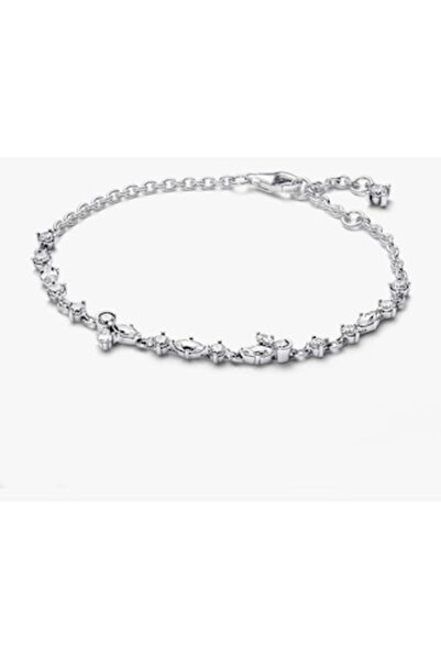 Pandora Shiny chain bracelet with Zirconia herbarium group in 925 Silver - 19cm