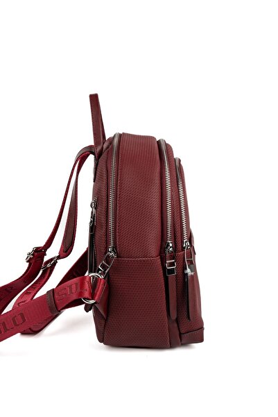 Silver Polo Silver & polo sp1265 women's backpack honeycomb burgundy