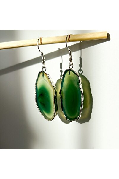 Moonlight Jewelry Cercei „Viking Green” – Agat Verde