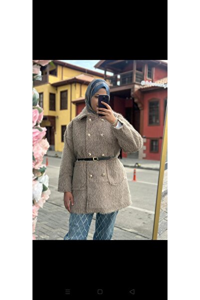 nilsha Sakallı düğmeli kemerli ceket