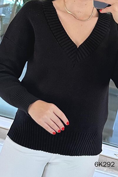 İnce Topuk V-Neck Knitwear Blouse 6K292
