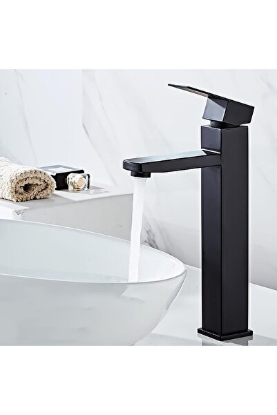 Saharina Tall bathroom sink faucet, anti-limescale, splash-free, ceramic, matte