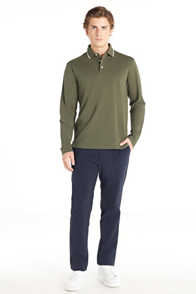Ted Baker LACİVERT BELİ LASTİKLİ TAPERED FİT PANTOLON