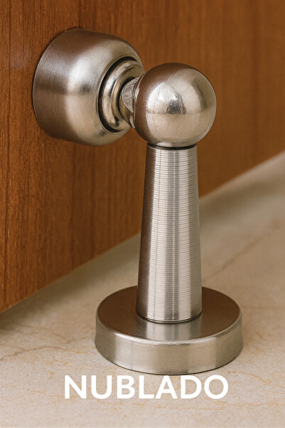 NUBLADO Kapı Arkası Vidalı Metal Stoperi Tamponu Krom Tutucu Tutacağı Durdurucusu Stopu (MIKNATISLI)