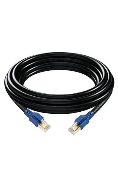 XtmGoods CAT8 UTP Ethernet LAN Cable, RJ45, 25/40Gbps 2000MHz, S/FTP UV Weather-Resistant, 15m, Black