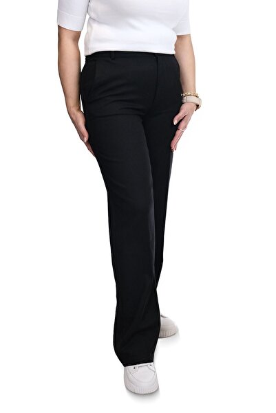 Blues Outlet Women's Tube-Leg Black Fabric Pants-Black