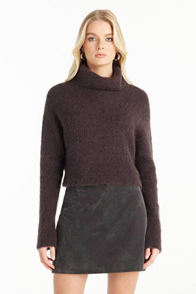 Ted Baker ACI KAHVERENGİ BALIKÇI YAKA KISA YÜNLÜ KAZAK