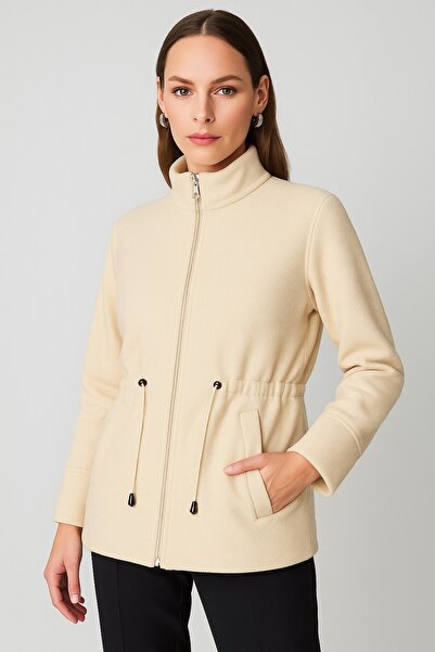 ON TRİKO معطف بحزام ورباط ياقة مرتفعة متوسطة الطول 66721