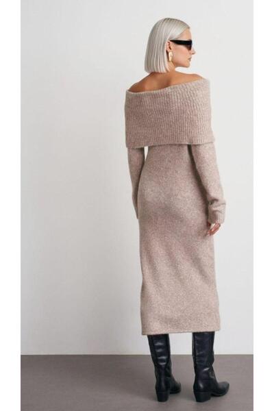 Cockatoo Φόρεμα από πλεκτό υλικό με λαιμόκοψη εκρού Madonna