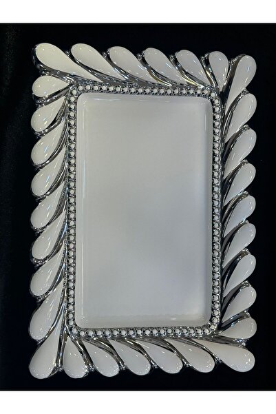 pırıltı home 5 Pieces Porcelain Serving Presentation Plate Set Silver Gilt