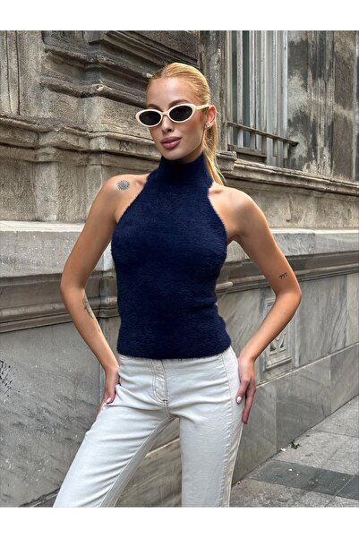 MAMAYAGA Women's Half Turtleneck Full Stretchy Bearded Backless Sporty Stylis...