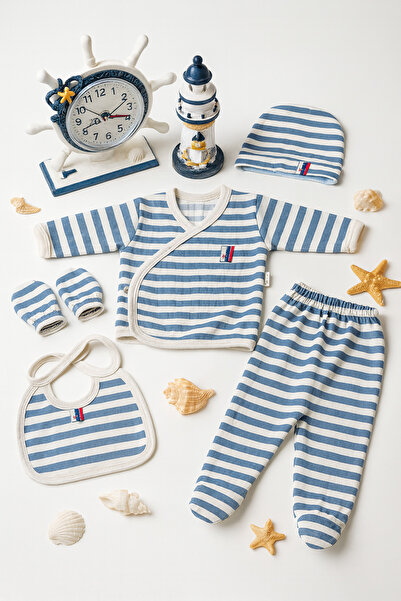 mia mia مجموعة هدايا للمواليد الجدد من الأولاد مكونة من 5 قطع في صندوق، هدية ولادة، إصدار المستشفى