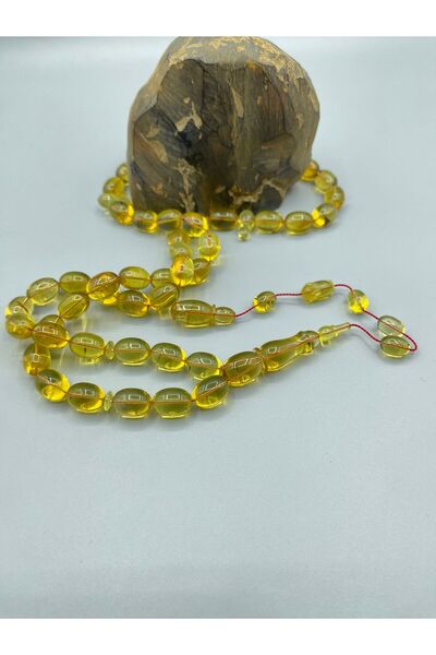 Bülbül Tesbih Fatih BAZILI Usta İşçilikli 45 Habbe Dominik Mavi ( Blue ) Kehribar Tespih