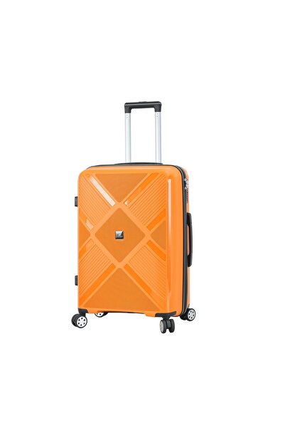 Madisson Cărucior mediu SW53103, 66x45x25 cm, 100% polipropilenă, încuietoare, 4 roți 360°, portocaliu