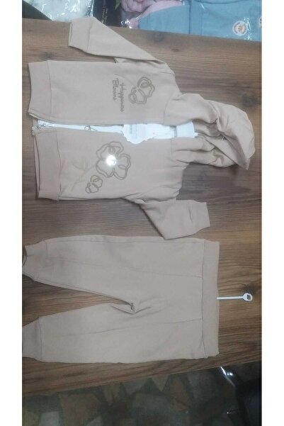 Uslukids Zippered Hooded Embroidered 3-Piece Boys' Tracksuit New Season