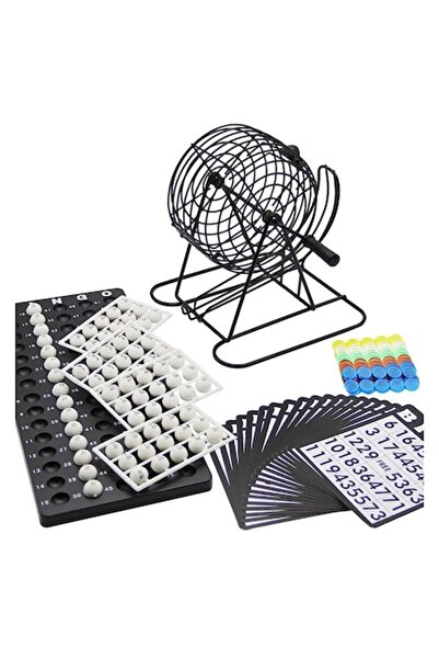 OEM Set Bingo complet cu tambur metalic, bile numerotate, cartonase si jetoan...