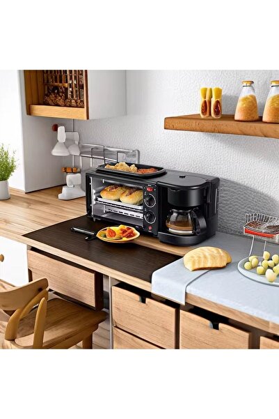 hoffmans 3 in 1 Multifunctional Breakfast Machine Morning Station - Oven, Coffee Maker and Grill