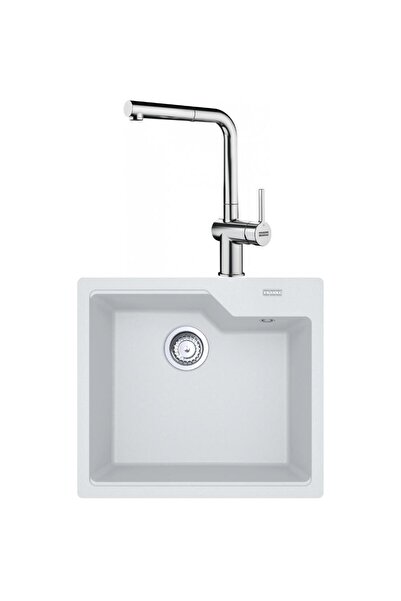 Franke UBG 610-56 Granit Bianco Evye, ACTIVE PLUS DOCCIA 2.0 Spiralli, Krom A...