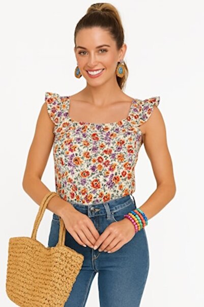OEM - Floral Print T-shirt LC25611301-P6222 (Size L)