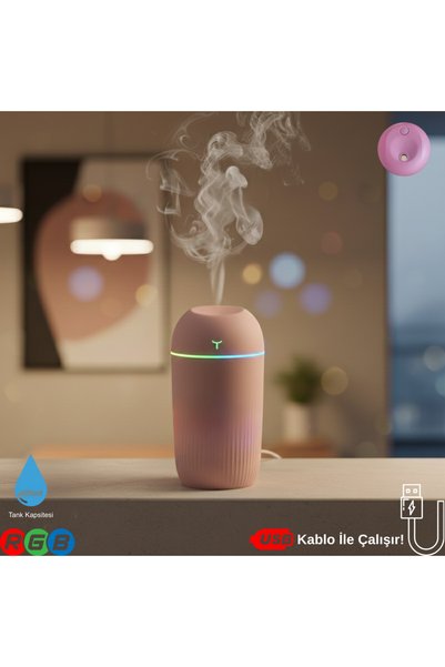 VOREX 420ML RGB Işıklı Mini Sessiz USB Hava Nemlendirici & Aroma Difüzör