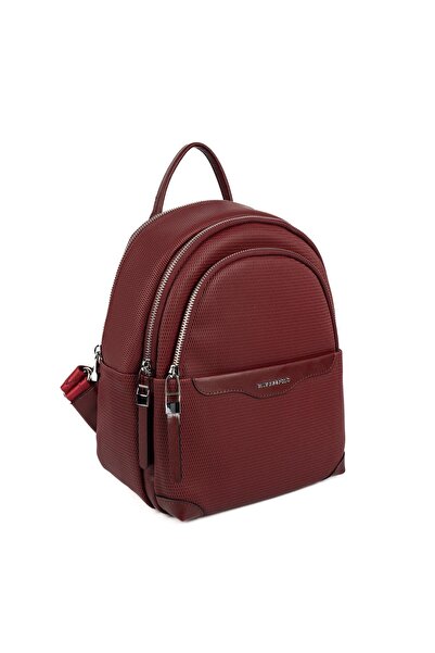 Silver Polo Silver & polo sp1265 women's backpack honeycomb burgundy